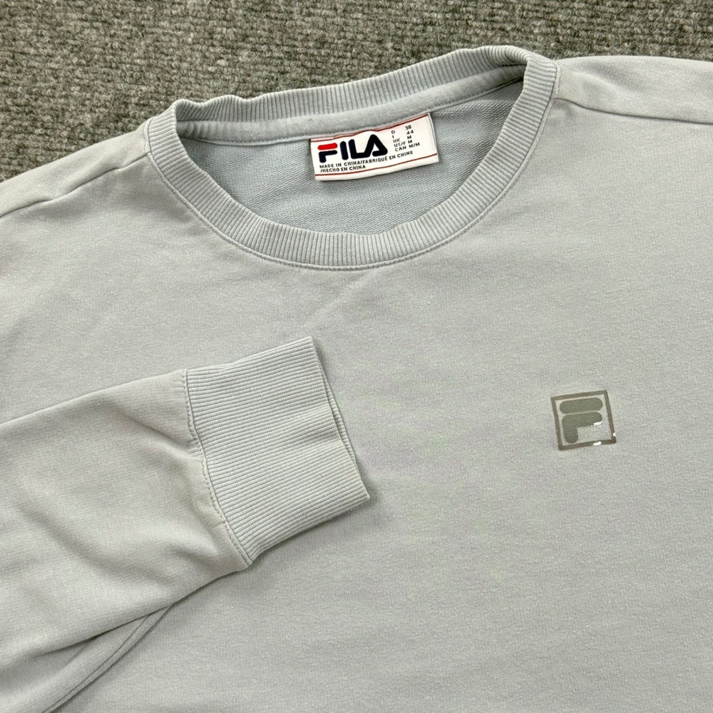 Fila Crewneck Medium Light Blue Sweatshirt Long Sleeve Casual Sporty Flaw Womens